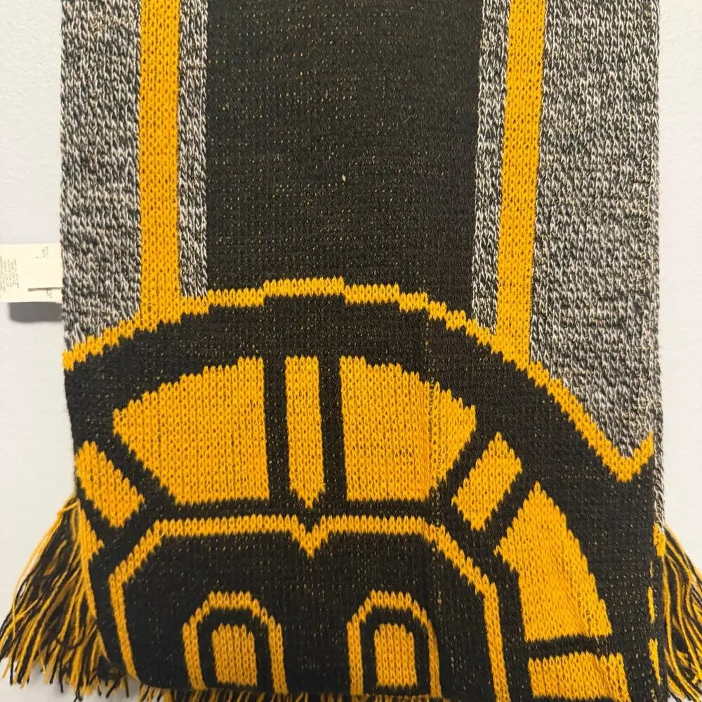 Boston Bruins Hockey NHL Scarf Black, Yellow, Grey NWT